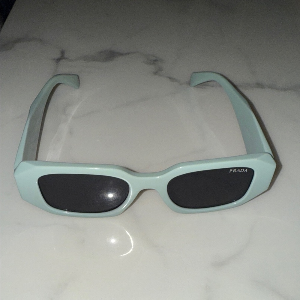 Prada Pastel Green Rectangular Sunglasses - Picture 4 of 5